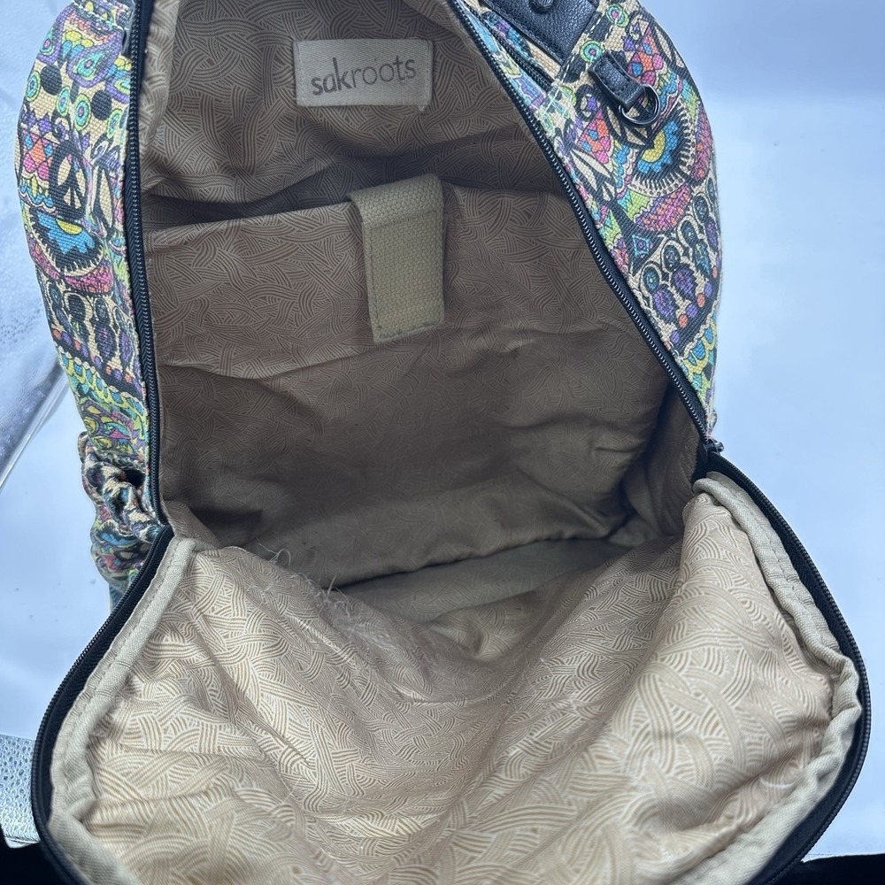 Sakroots Spirit Multicolor Geometric Backpack Zip Closure Pockets Adjustable - Picture 3 of 5